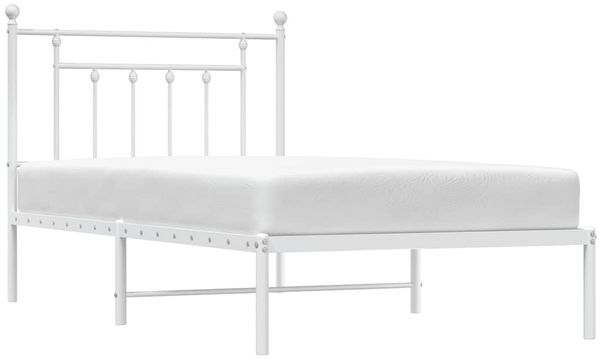 vidaXL Bettgestell mit Kopfteil Metall Weiß 100x190 cm 353580 Bild 5