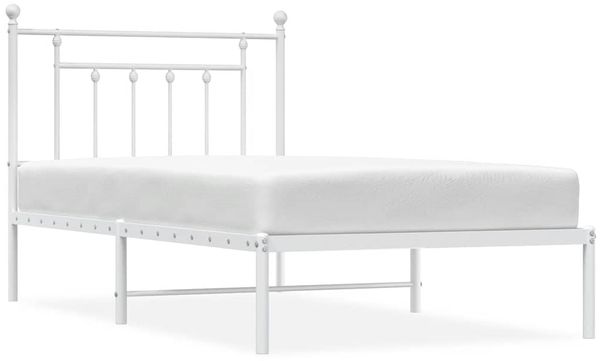 vidaXL Bettgestell mit Kopfteil Metall Weiß 100x190 cm 353580 Bild 2