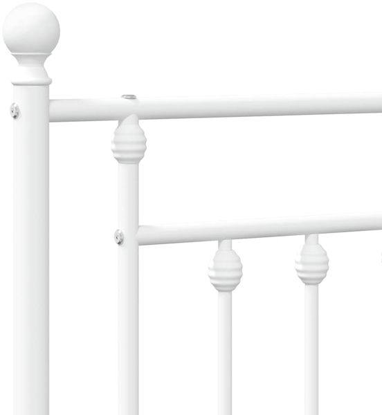 vidaXL Bettgestell mit Kopfteil Metall Weiß 100x190 cm 353580 Bild 9