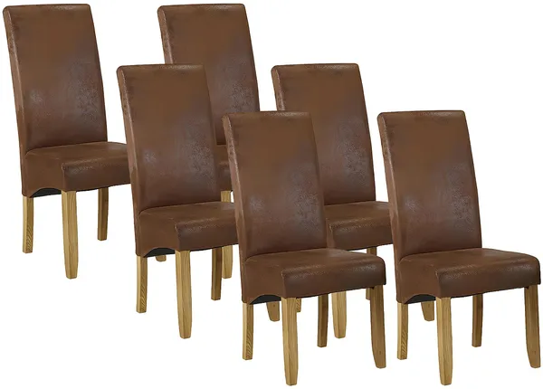 Vente-unique - SANTOS Stuhl StoffStoff BraunBeige - B 63 cm x H 107 cm x L 47 cm