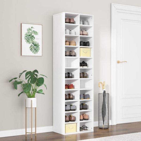 vidaXL Schuhregal Weiß 54 x 34 x 183 cm Spanplatte