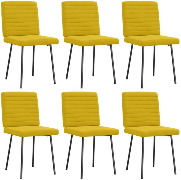 vidaXL Esszimmerstühle 6 Stk. Gelb Samt 3315533