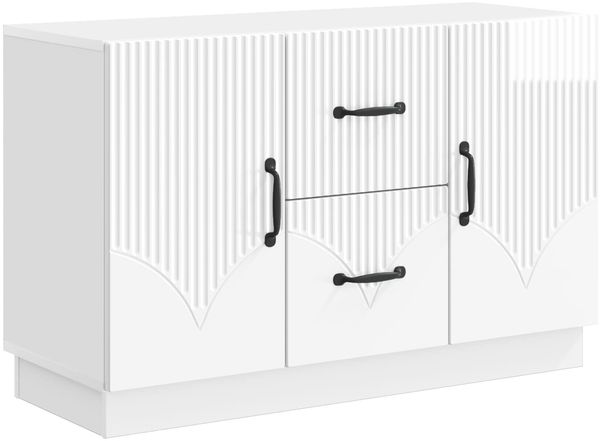 vidaXL Sideboard Hochglanz Weiß 89 x 34,5 x 57 cm Holzwerkstoff 895349