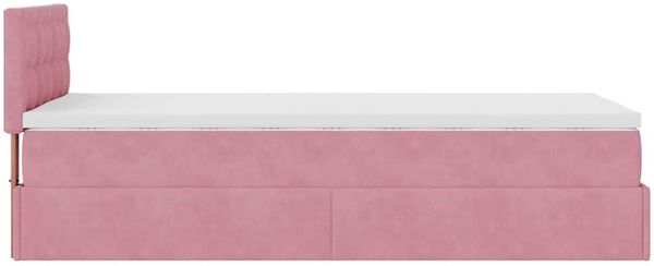 vidaXL Ottoman-Bett mit Matratze & LEDs Rosa 100x200 cm Samt 3312751 Bild 11