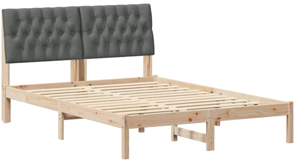 vidaXL Bettgestell mit gepolstertem Kopfteil Braun 150 x 200 cm 3394394