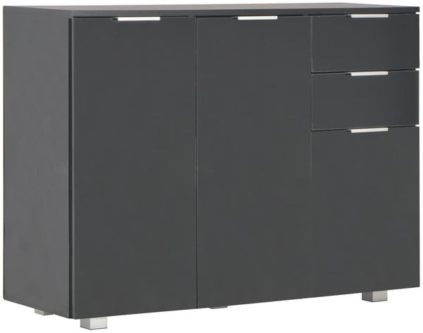Sideboard, Kommode Hochglanz-Schwarz 107x35x80,5 cm