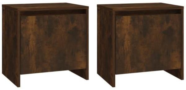 vidaXL Nachttische 2 Stk. Räuchereiche 45x34x44,5 cm Holzwerkstoff 813045