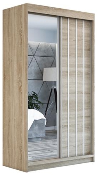 Schwebetrenschrank VIGO 2-trig Schrank 180 cm (mit Spiegel) Farbe: Sonoma