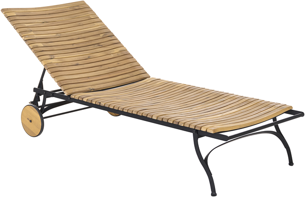 Sonnenliege LASCARI mit Relaxfunktion Akazienholz Hellbraun
