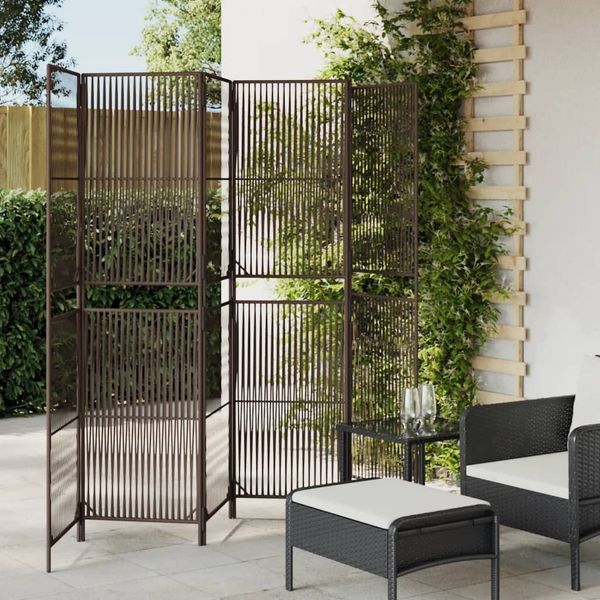 vidaXL Paravent 6-tlg. Braun Poly Rattan 365385