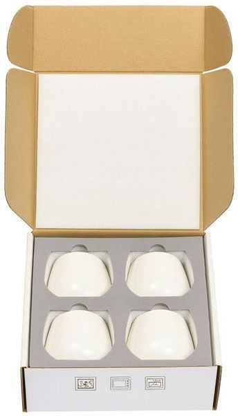 Goodwei Teeglas Japanisches Teebecher Set "Camellia White", modernes Design, 4-tlg, Keramik