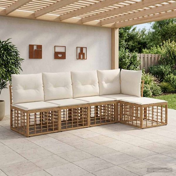 vidaXL Outdoor-Sofagarnitur Natur Polyester 3437452