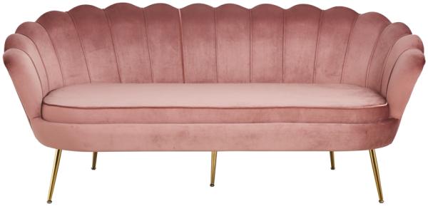 Muschelsofa 3-Sitzer SALESFEVER, Samtoptik Rose