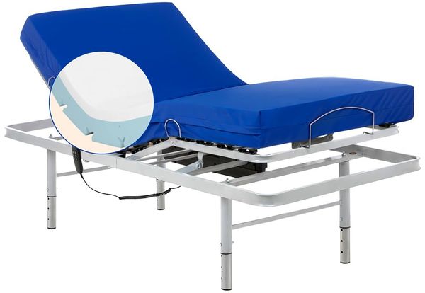 Geriafy - Elektrisch verstellbares Bett mit höhenverstellbaren Beinen und viskoelastischer Professional V3 Matratze 90x200 cm | Wasserdichter Bezug | Komfort Bett