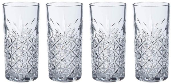 Pasabahce TIMELESS 520205 4er Set Wassergläser Lang 365 ml Gläser-Set Saft Cocktailglas