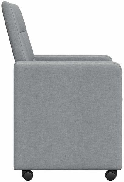 vidaXL Esszimmerstühle mit Rollen 2 pcs Hellgrau 58 x 65 x 94 cm Stoff 42017829 Bild 5