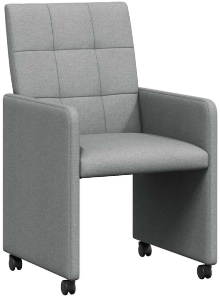 vidaXL Esszimmerstühle mit Rollen 2 pcs Hellgrau 58 x 65 x 94 cm Stoff 42017829