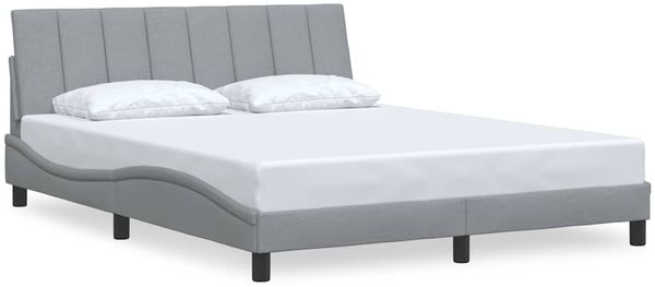 Doppelbett, Bettgestell Modernen ohne Matratze Hellgrau 160x200 cm Stoff d2525e