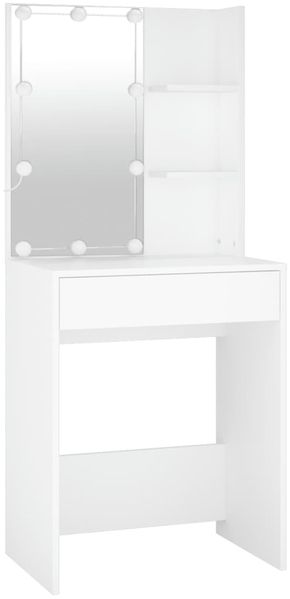 vidaXL LED-Schminktisch mit 2 Schränken Weiß Holzwerkstoff 3082026 Bild 8