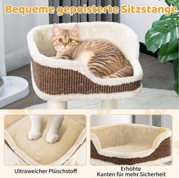 COSTWAY Kratzbaum, Katzenbaum, Kletterbaum, Katzenmöbel, mit Ball Bild 2