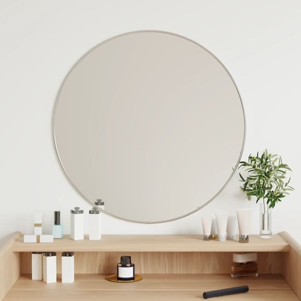 vidaXL Wandspiegel Silbern Ø 60 cm Rund 348177