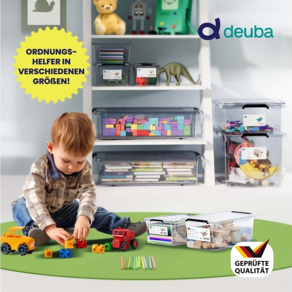 DEUBA® Aufbewahrungsbox-Set, 6-teilig, mit Deckel, 5 L
