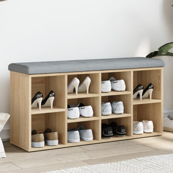 vidaXL Schuhbank Sonoma-Eiche 102x32x50 cm Holzwerkstoff 835112