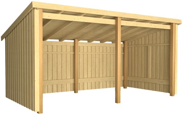 Plus Gartenhaus Nordic Multi 416 x 208 cm natur offen