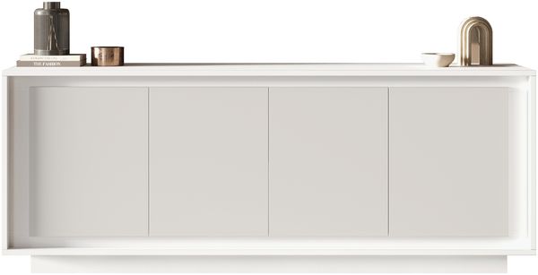 Sideboard >Siena< 4 Türen, Soft-Close, Weiss Lack matt - 207x80x50 (BxHxT)