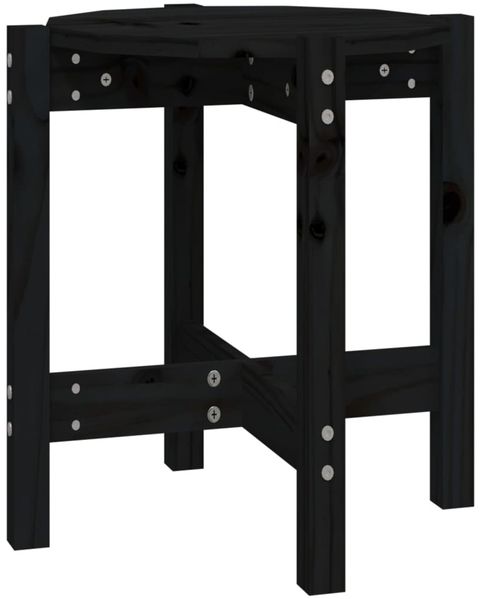 Couchtisch, Sofatisch Schwarz Ø 42,5x45 cm Massivholz Kiefer