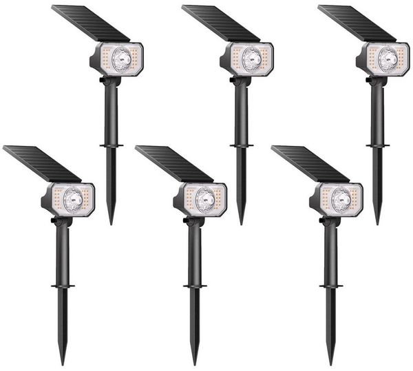 Quntis Gartenleuchte solar lampen für außen mit Erdspieß, gartenbeleuchtung für Terasse, LED fest integriert, Warmweiß, mit Gartenstrahler für Weihnachten Deko