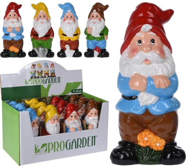 12x Gartenzwerg 20cm aus Keramik Dekoration Outdoor Figuren