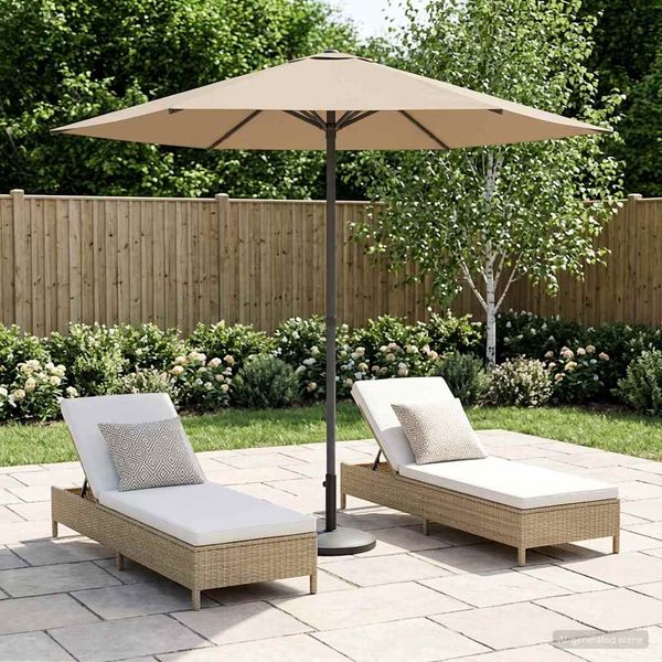 vidaXL Garten-Schirm mit Fuß 230 x 230 cm Polyester Rechtwinklig Taupe 42036178