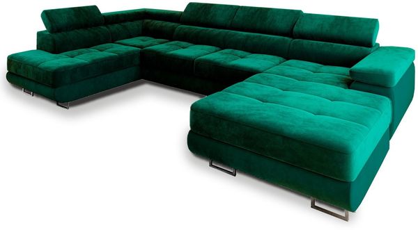 Masseno Ecksofa CASONE mit Schlaffunktion U-Form, Sofa mit Bettkasten