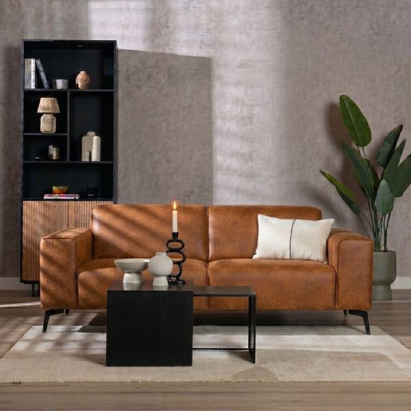 Bronx71 Leder Sofa Vegas 2,5-Sitzer cognac