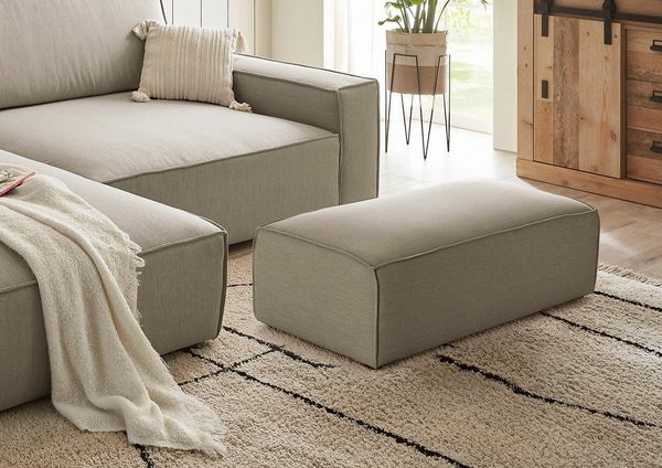 Home affaire Hocker NEU: SHERWOOD XXL, Polsterhocker, Cord, Webstoff, rechteckig, bequemer Sitzkomfort, 130/60/44 cm, Krokodilverbinder