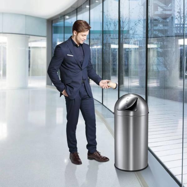 EKO Abfalleimer Pushcan 40 L Mattsilbern 440064