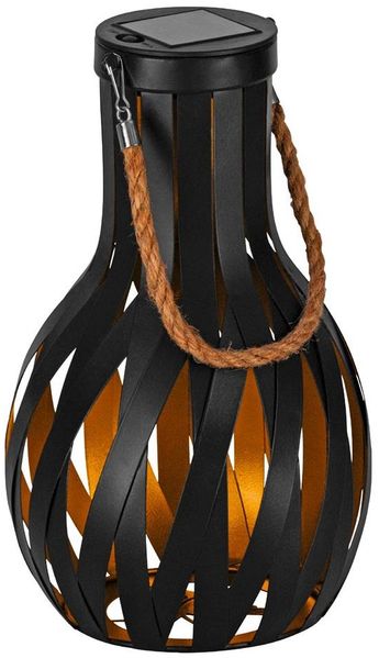 Eglo 48921 LED Solarleuchte/Tischleuchte Z_SOLAR Stahl schwarz, gold 1X0,06W H:27cm Ø17cm 3000K IP44 mit Schalter ein/aus