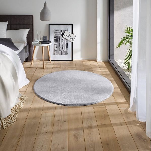 TaCa Home Teppich Waschbarer Kurzflor-Teppich, rechteckig, Höhe: 19 mm, Wohnzimmer Schlafzimmer Küche Bad Flur, Grau - 60 x 120 cm