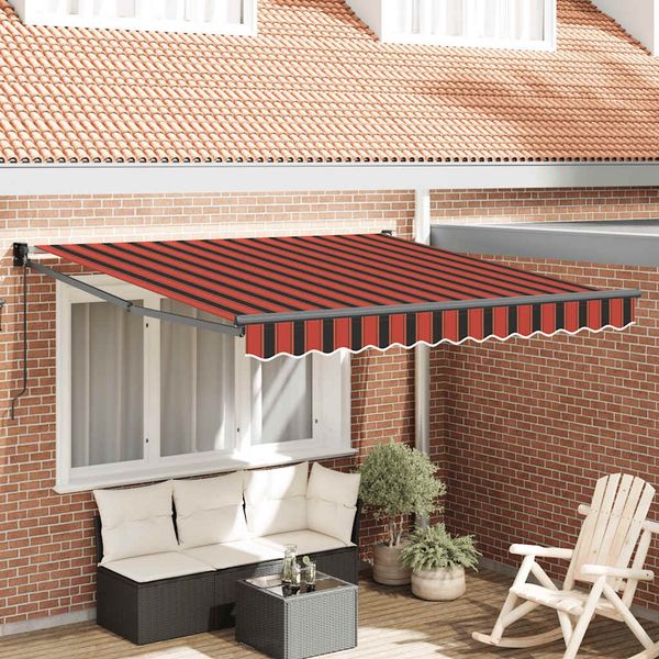 vidaXL Markise Einziehbar Orange und Braun 3,5x2,5 m Stoff & Aluminium 3154467