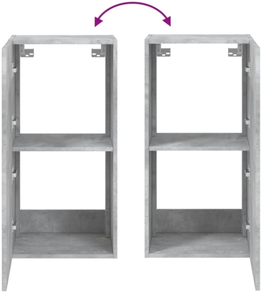 vidaXL TV-Wandschrank mit LED-Leuchten Betongrau 40,5x35x80 cm 837263 Bild 12