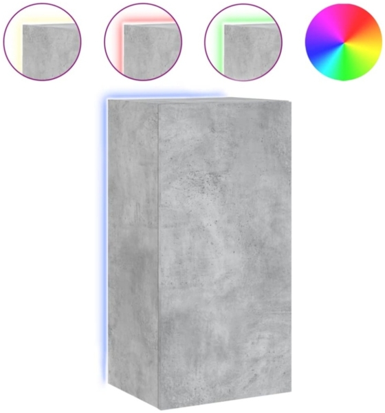 vidaXL TV-Wandschrank mit LED-Leuchten Betongrau 40,5x35x80 cm 837263 Bild 4