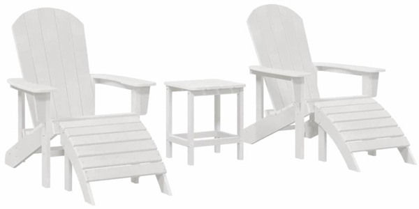 vidaXL Garten Lounge Möbel 3 pcs Weiß 38 x 38 x 46cm Plastik 3335846