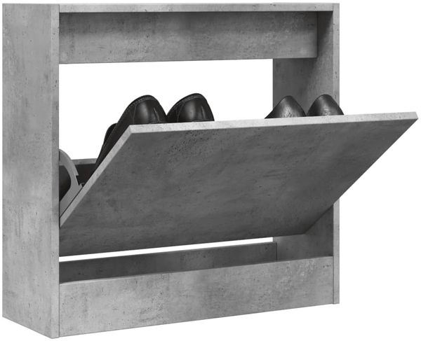 vidaXL Schuhschrank Betongrau 60x21x57 cm Holzwerkstoff 839885