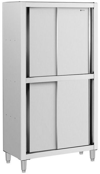 Royal Catering Vorratsschrank 80 x 50 x 180 cm Geschirrschrank Edelstahl Hochschrank Schiebetüren verschiedene Größen