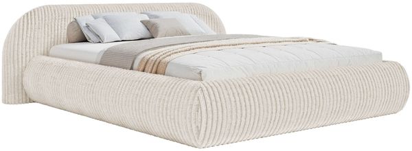 Selsey 'Shels Low' Polsterbett 160x200, Breitcord, Creme