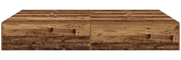 vidaXL Aufbewahrungsbettgestell Altholz 135 x 190 cm Holzwerkstoff 3335443 Bild 7