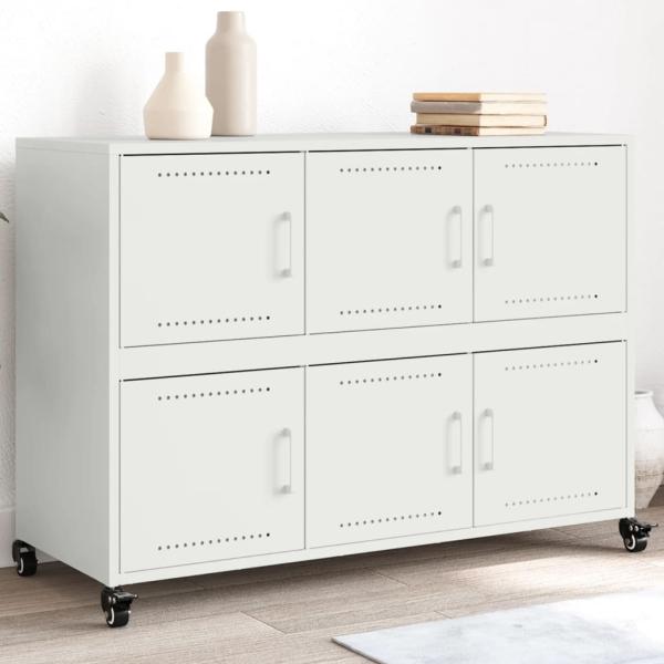 vidaXL Sideboard Weiß 100,5x39x72 cm Stahl 846745