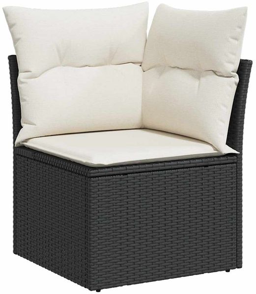 vidaXL Garten-Sofa-Set mit Kissen 10 pcs Schwarz und Creme 3363395 Bild 5