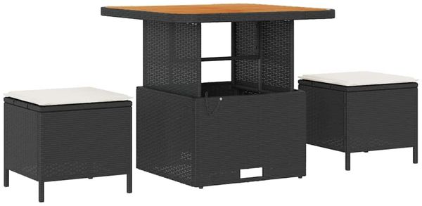 vidaXL Garten-Sofa-Set mit Kissen 10 pcs Schwarz und Creme 3363395 Bild 6